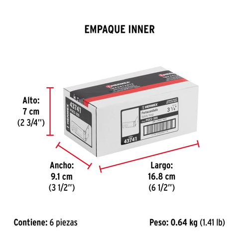 Portacandado de acero zincado 3-1/4', HERMEX | POCZ-325 | 43741