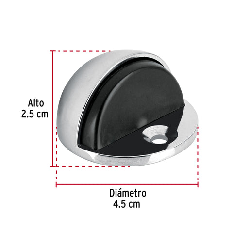 Tope tipo domo para puerta, acabado cromo, HERMEX | TODO-3 | 43777