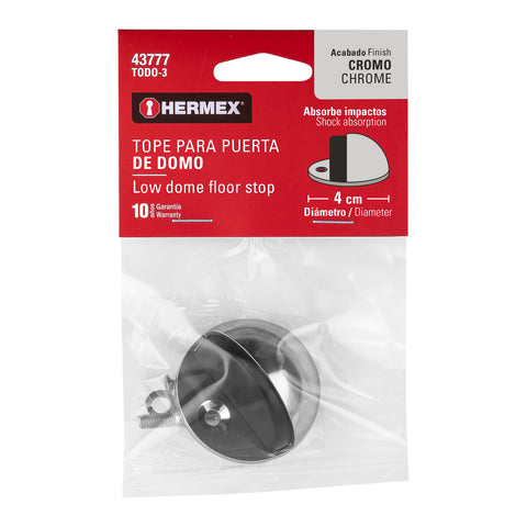 Tope tipo domo para puerta, acabado cromo, HERMEX | TODO-3 | 43777