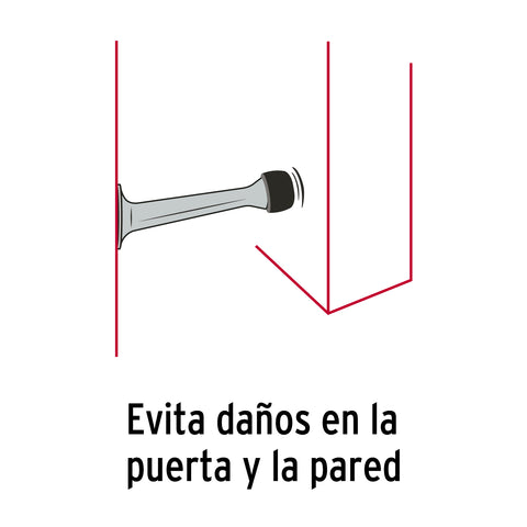 Tope recto para puerta, acabado cromo, HERMEX | TORE-3 | 43787