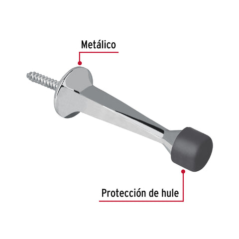 Tope recto para puerta, acabado cromo, HERMEX | TORE-3 | 43787