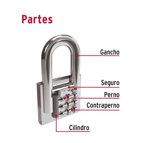 Candado de hierro 32 mm gancho corto en caja, HERMEX | CH-32 | 43791
