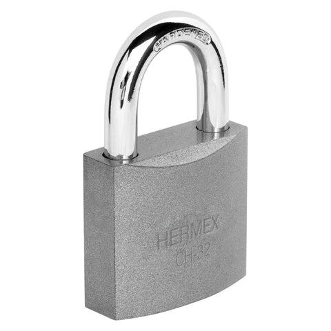 Candado de hierro 32 mm gancho corto en blíster, HERMEX | CHB-32 | 43792