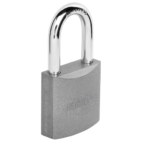 Candado de hierro 32 mm gancho largo en caja, HERMEX | CH-32L | 43793