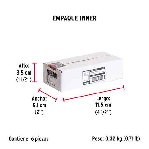 Candado de hierro 25 mm gancho corto en caja, HERMEX | CH-25 | 43795