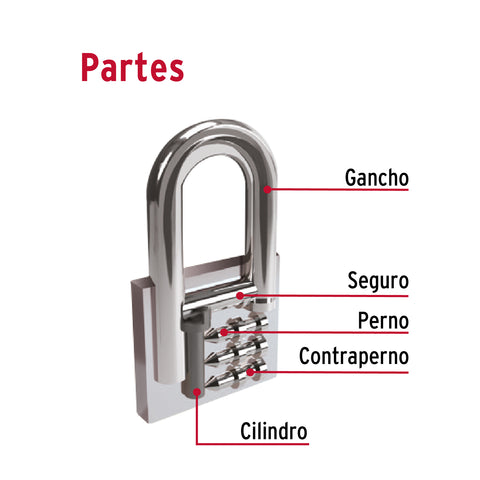 Candado de hierro 63 mm gancho corto en caja, HERMEX | CH-63 | 43801