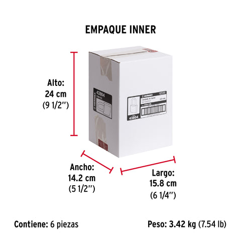 Candado de hierro 63 mm gancho largo en blíster, HERMEX | CHB-63L | 43804