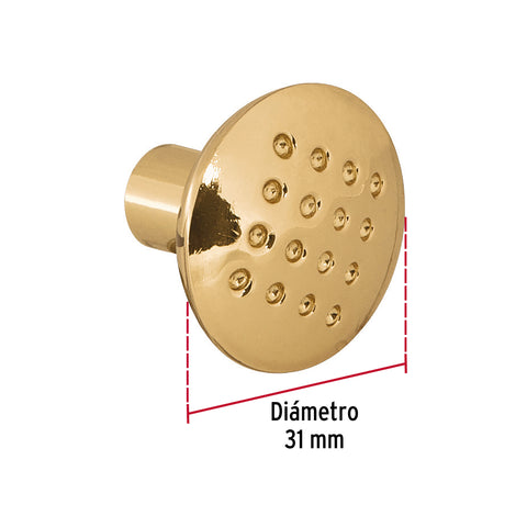 Perilla metálica estilo 'Contempo', latón brillante, HERMEX | PER-012 | 43806