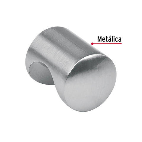 Perilla metálica estilo 'Cilindro', níquel satinado, HERMEX | PER-031 | 43807