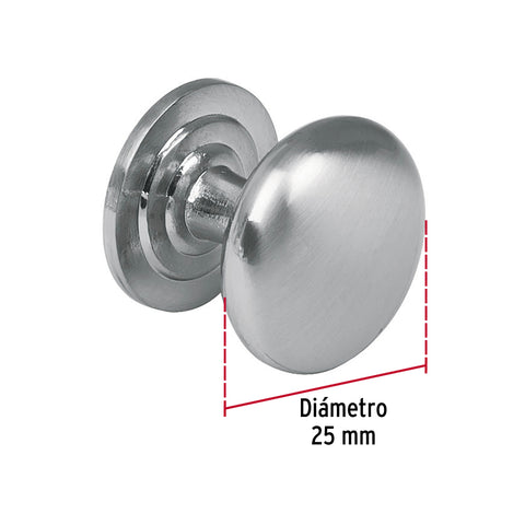 Perilla metálica estilo 'Arco', níquel satinado, HERMEX | PER-021 | 43809