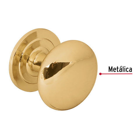 Perilla metálica estilo 'Arco', latón brillante, HERMEX | PER-022 | 43810