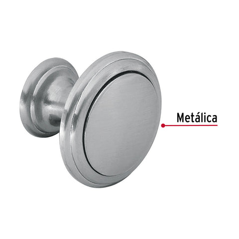 Perilla metálica estilo 'Moderno', níquel satinado, HERMEX | PER-071 | 43811
