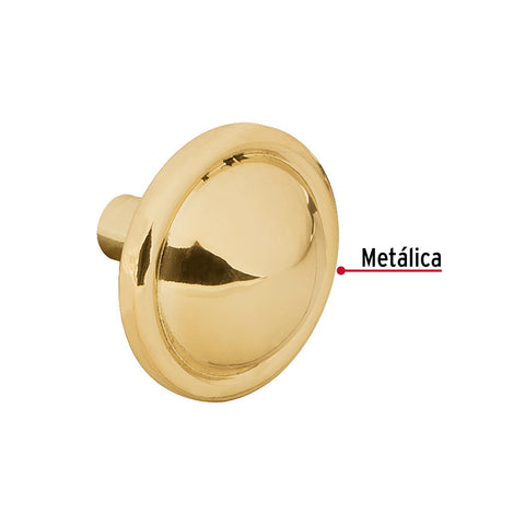 Perilla metálica estilo 'Barroco', latón brillante, HERMEX | PER-042 | 43818