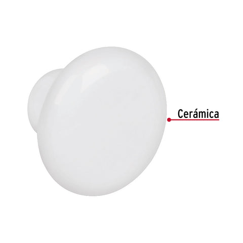 Perilla cerámica blanca, HERMEX | PER-B | 43820