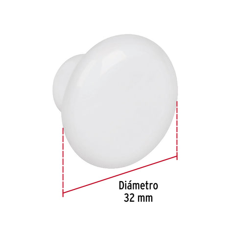 Perilla cerámica blanca, HERMEX | PER-B | 43820