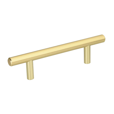 Jaladera de acero, 96mm, línea Cilindro, latón brillante | JAL-0321 | 43830