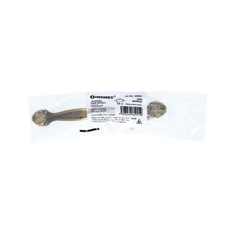Jaladera metálica de 76 mm estilo 'Barroco', latón antiguo | JAL-0431 | 43835