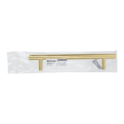 Jaladera de acero, 160mm, línea Cilindro, latón brillante | JAL-0323 | 43872