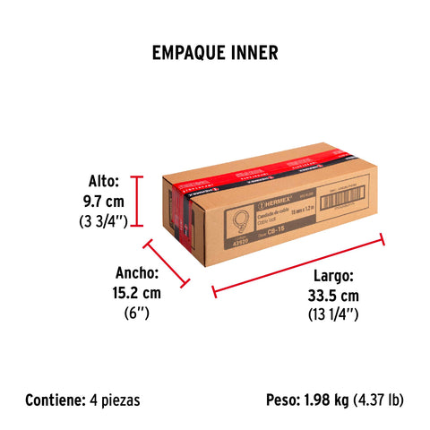 Candado de cable con llave, 15mm X 1.20 m, HERMEX | CB-15 | 43920