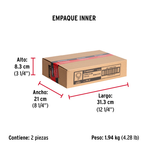 Candado de cable con llave, 20 mm X 1.20 m, HERMEX | CB-20 | 43921