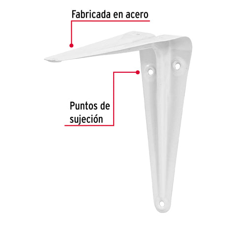 Ménsula de acero blanca 5 x 6', FIERO | ME-6B | 44003