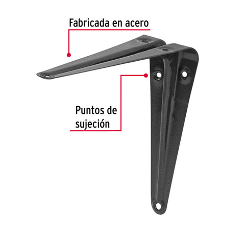 Ménsula de acero gris 5 x 6', FIERO | ME-6G | 44004