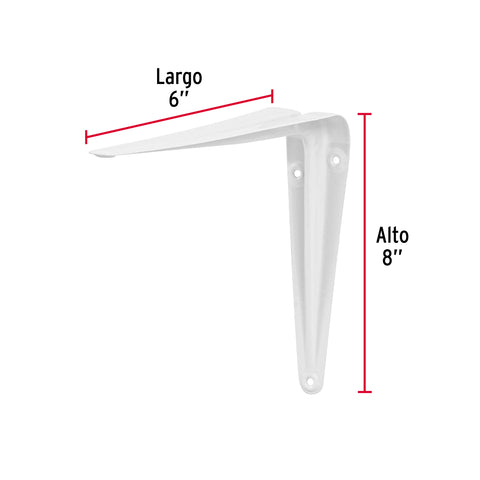Ménsula de acero blanca 6 x 8', FIERO | ME-8B | 44006