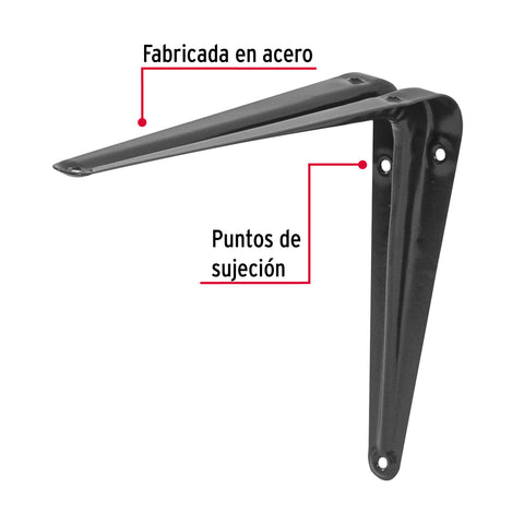 Ménsula de acero gris 6 x 8', FIERO | ME-8G | 44007