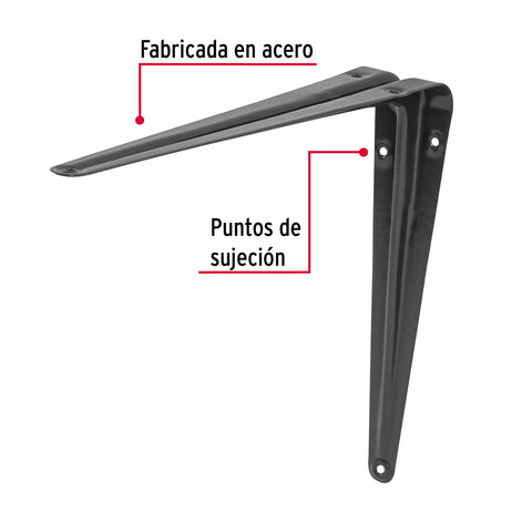 Ménsula de acero gris 8 x 10', FIERO | ME-10G | 44010