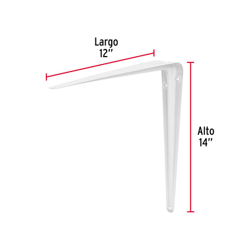 Ménsula de acero blanca 12 x 14', FIERO | ME-14B | 44014