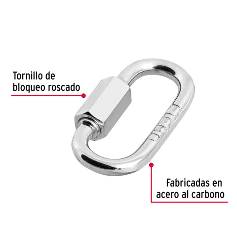 Bandola de acero de 1/8' con seguro, FIERO | BSE-1/8 | 44020