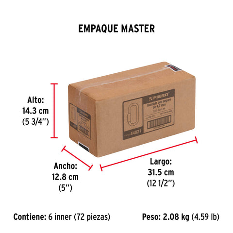 Bandola de acero de 3/16' con seguro, FIERO | BSE-3/16 | 44021