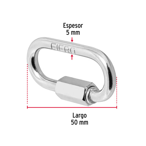 Bandola de acero de 3/16' con seguro, FIERO | BSE-3/16 | 44021