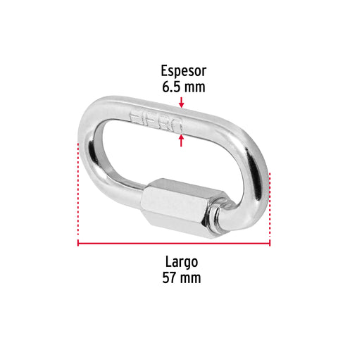 Bandola de acero de 1/4' con seguro, FIERO | BSE-1/4 | 44022