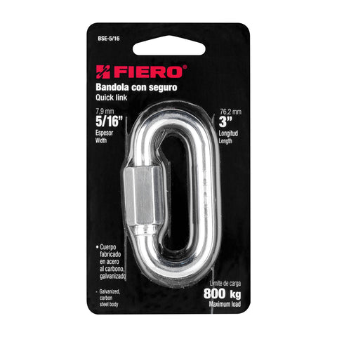 Bandola de acero de 5/16' con seguro, FIERO | BSE-5/16 | 44023
