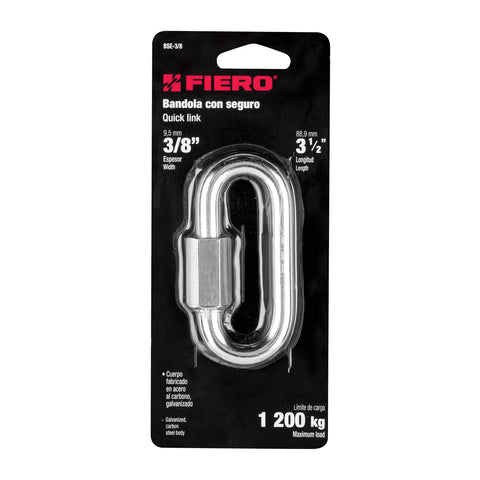 Bandola de acero de 3/8' con seguro, FIERO | BSE-3/8 | 44024