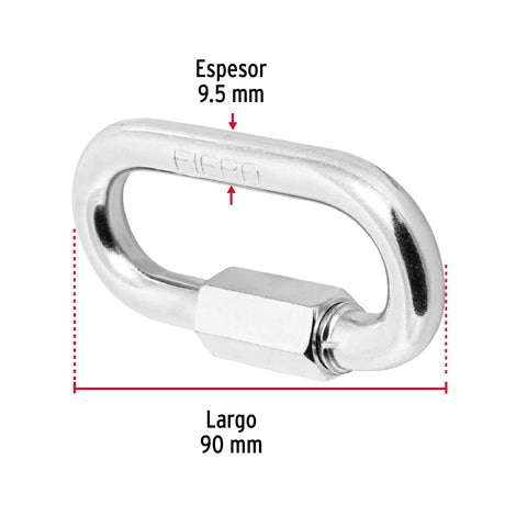 Bandola de acero de 3/8' con seguro, FIERO | BSE-3/8 | 44024