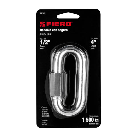 Bandola de acero de 1/2' con seguro, FIERO | BSE-1/2 | 44025