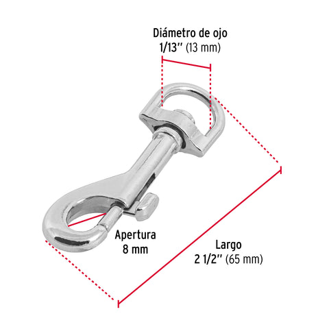 Bandola de zinc de 1/2' giratoria, FIERO | BDZ-3 | 44030