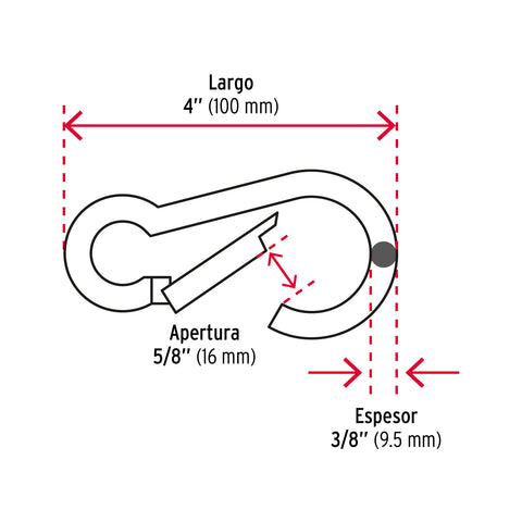 Bandola mosquetón de acero 3/8', FIERO | BMA-3/8 | 44040