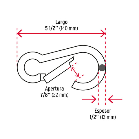 Bandola mosquetón de acero 1/2', FIERO | BMA-1/2 | 44041