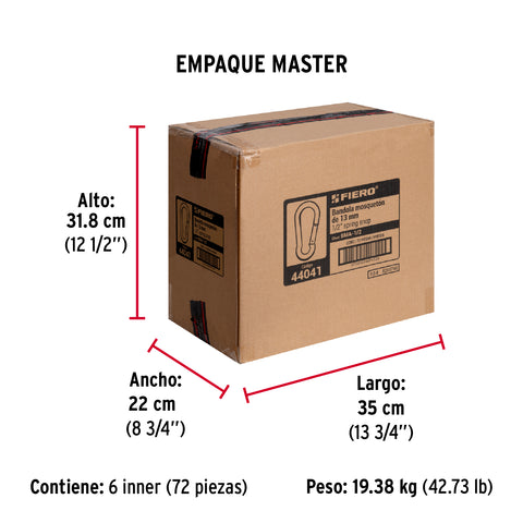 Bandola mosquetón de acero 1/2', FIERO | BMA-1/2 | 44041