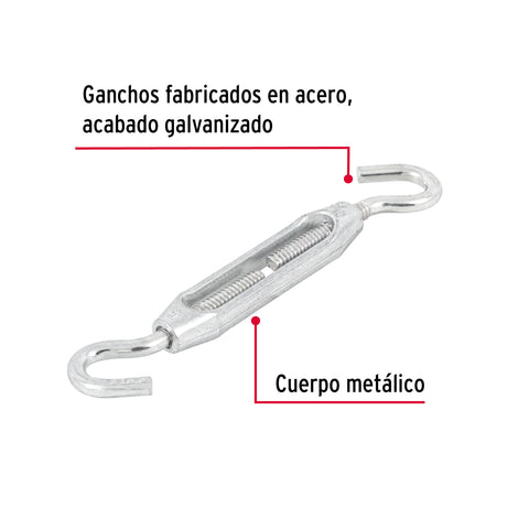 Tensor zinc 3/16' gancho-gancho, FIERO | TEN-3/16G | 44060