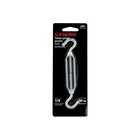 Tensor zinc 1/4' gancho-gancho, FIERO | TEN-1/4G | 44061