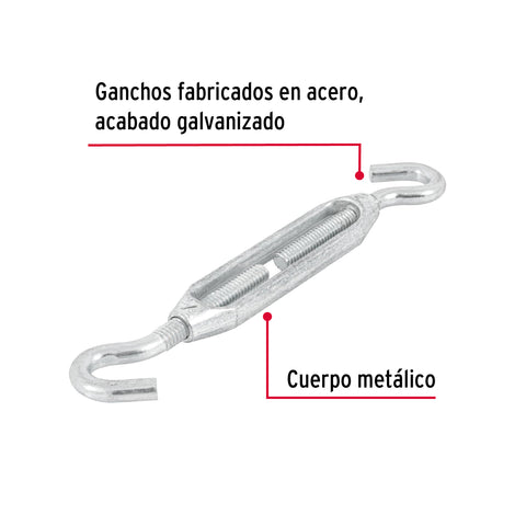 Tensor zinc 5/16' gancho-gancho, FIERO | TEN-5/16G | 44062