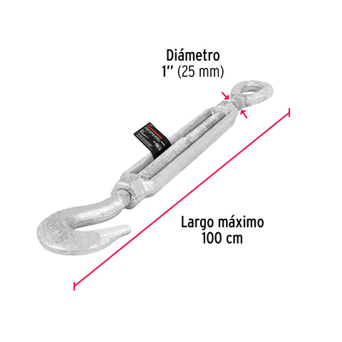 Tensor forjado 1' gancho-argolla, FIERO | TENF-1 | 44071