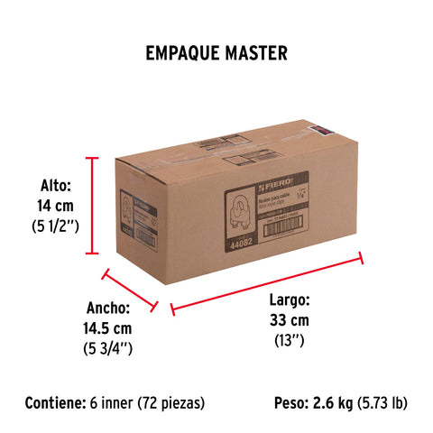 Blíster c/2 nudos (perros) de hierro p/cable de 1/8', FIERO | NUDO-1/8 | 44082
