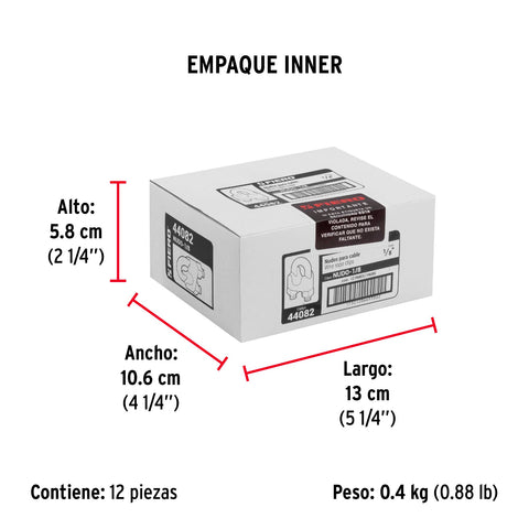 Blíster c/2 nudos (perros) de hierro p/cable de 1/8', FIERO | NUDO-1/8 | 44082