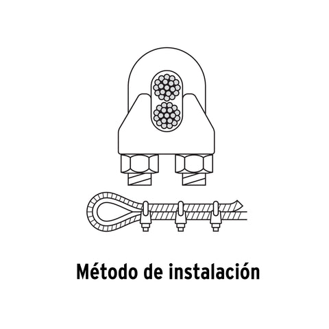 Blíster c/2 nudos (perros) de hierro p/cable de 1/8', FIERO | NUDO-1/8 | 44082