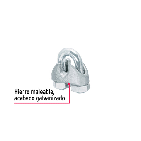 Blíster c/2 nudos (perros) de hierro p/cable de 3/16', FIERO | NUDO-3/16 | 44083